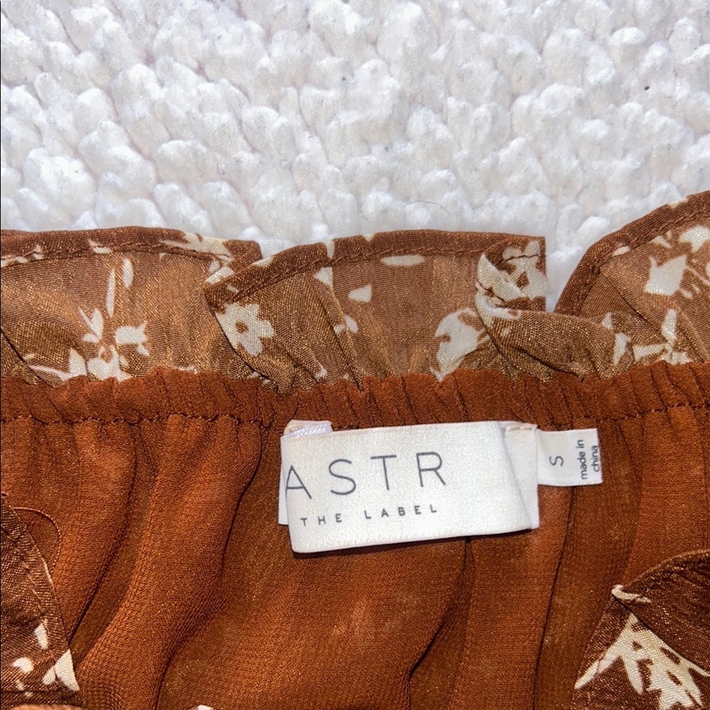NWOT ASTR THE LEBEL Long Sleeve Floral Dress in Brown - Picture 8 of 9